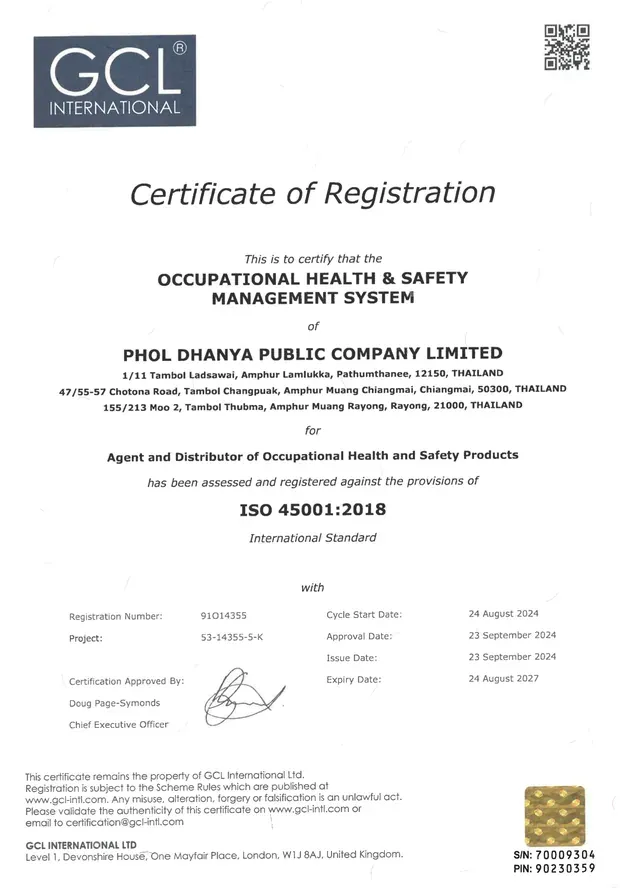 ISO 45001:2018 Certificate