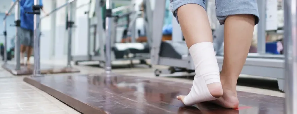Physical rehabilitation using support equipment